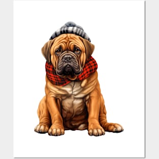 Winter Bullmastiff Dog Posters and Art